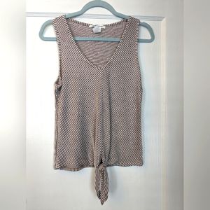 Caution To The Wind Striped Top w/ front Knot Tie Sz. MEDIUM